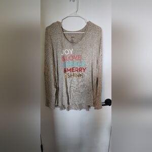Sonoma Beige Long Sleeve Tee with Colorful Text